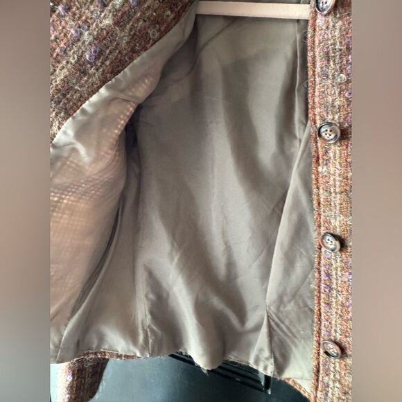 VTG Wool Orange Striped Blazer Jacket Size XS/S - Picture 10 of 14